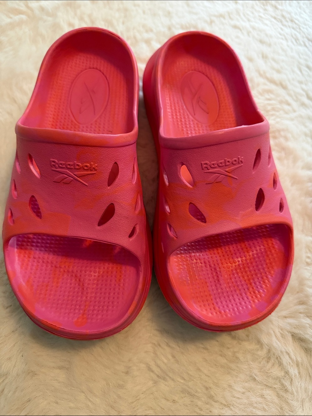 Reebok Pink Slide Sandals